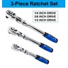 YOTOO Extendable Ratchet Set 3Pcs 1/4", 3/8" & 1/2" Drive