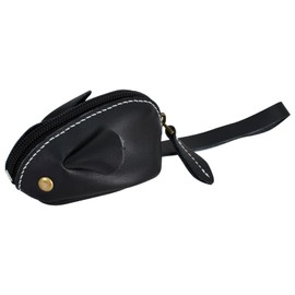 Leather Coin Purse, Mouse Key Case, Cowhide Key Bag, Coin Purse, Coin Purse, Small Purse, Coin Bag, Cash for Women, Children, Girls, black, money belt