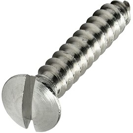 #12 x 1/2" Oval Head Sheet Metal Screws Kit Hardware Stainless Steel Slotted Drive Pack of 100 Fastener Set LS05259F