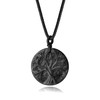 COAI Necklace with Tree of Life Engraving Pendant, Obsidian, Obsidian