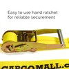 2 Tie-Down Ratchet Straps J-Hooks, 2 Heavy Duty 2" x