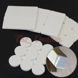 The Ondam White Felt Anti-Slip Noise Reduction Pad for Caster Wheels Round Leg Cap 18P 3ea