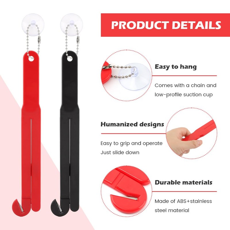2pcs Food Bag Pouch Cutter Opener with Stainless Steel Blade