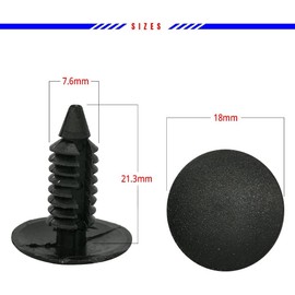 Mean Mug Auto 3212-32011A 200x Bumper Fastener 7mm Fender Trim Panel Rivet Clips with 5 Pcs Trim Removal Tools Kit - Compatible with Chrysler GM Ford - Replaces OEM: 6030441, 1605396, 1595864, 388577S