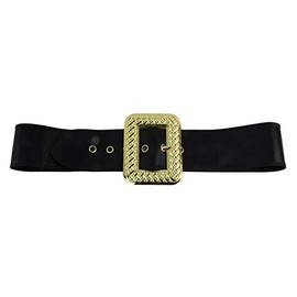 Treasure Gurus Large Black Leather Santa Belt Adult Pirate Xmas Costume Accessory Theater Prop