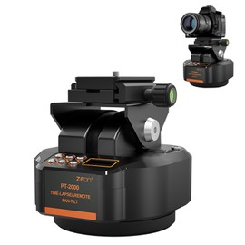 ZTIANFOTO PT2000 Free Electric Head 360° Rotation Panoramic Head Time-Lapse Freedom Head 2.4G Wireless Control Remote Control Head Video Tripod Head Stabilizer for Smartphone Camera Live Broadcast
