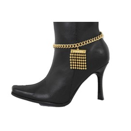 Alwasytyle4you Fun Women Gold Chain Boot Bracelet Anklet Shoe Charm Bling Jewelry Fringes Balls