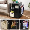 TooCust Rotating End Table with Storage, Square Rotating Side Table