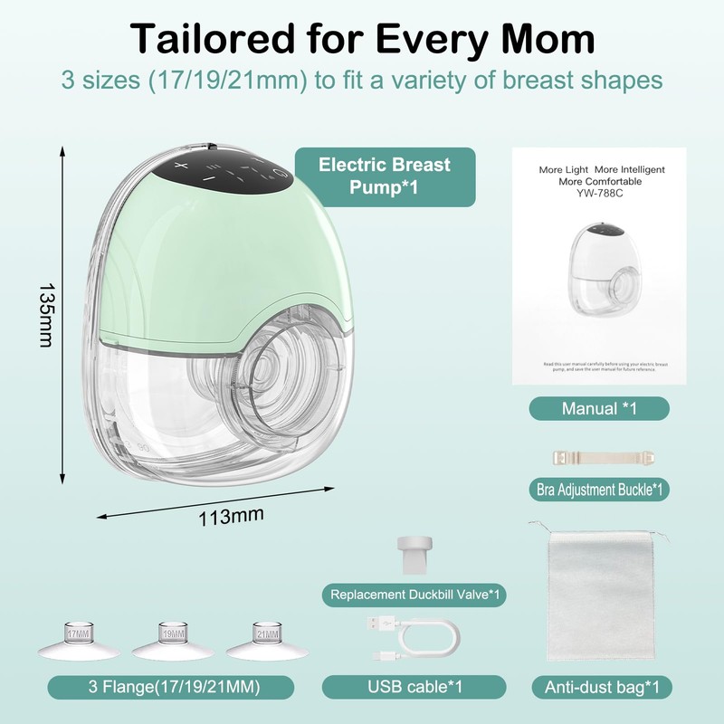 Electric Breast Pump Portable (Green)