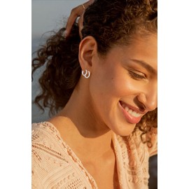 Earrings 925 Silver Hoop Earrings Small Women, 3 Pairs Earrings Hoop Silver Men's Earrings Set for Men Hypoallergenic Earrings Helix Piercings for Women Girls 8 mm 10 mm 12 mm, 925 silver, brass, No