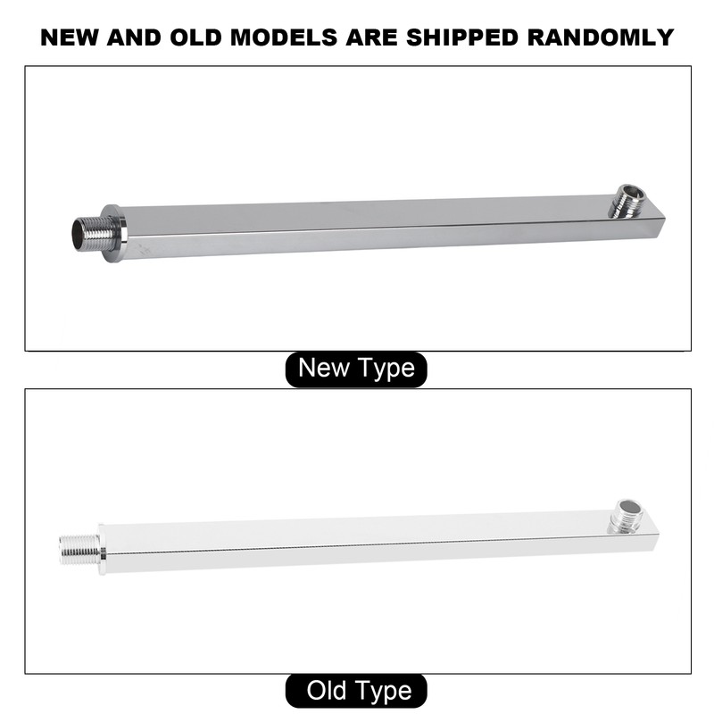 16 Inch Long Polished Stainless Steel Wall Mounted Shower Head