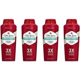 Old Spice High Endurance Body Wash for Men, Pure Sport - 18 Fl Oz / 532 mL x 4 Pack