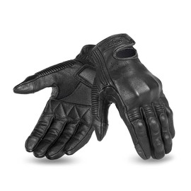 Grapelet Motorcycle Leather Gloves, Touch Screen Full Finger Motorcycle Leather Gloves, Motorcycle Riding Gloves, Mountaineering, Riding, Hiking,L