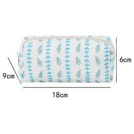 Qiwenr Pencil Case Corduroy, Pencil Pouch Aesthetic Pencilcase, Cute Floral Pencil Bag, Floral Print Pencil Case, Pen Pouch Portable Storage Bag, Cosmetic Bag for Travel, Easy to Carry (Blue, Green)