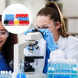 Silicone Tapered Plugs 100 Pack, Multi Color Rubber End Caps, Protective Finishing Caps with Storage Box, 8 Sizes Cone Shaped Tips for Crafts Tools Equipment Protection