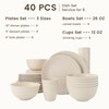 Homienly 40 PCS Dinnerware Set Service for 8, Kitchen Wheat
