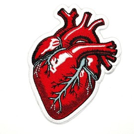3.5" Anatomical Iron On Patch - Embroidered Anatomical Heart Applique Appliques Iron On Sew On Patches for Holes, Clothing, Jeans, Hat, Backpacks, Clothes - Heart Patch