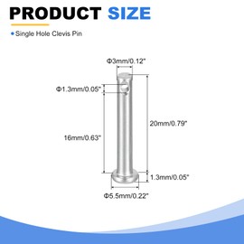 QUARKZMAN 8 Stück 1/8" x 13/16" Einloch-Splintbolzen, 304 Edelstahl Flachkopf-Splintbolzen Anhängersicherungsbolzen für Anhängerriegel, Mechanikerreparatur, Industrieanlagen