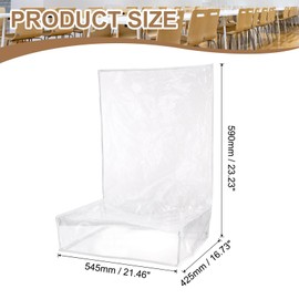 sourcing map Plastic Dining Chair Covers, 21 x 17 Inch(WxH) Dining Seat Cover Waterproof Chair Protector for Dust, Dirt, Paws and Claws, Clear