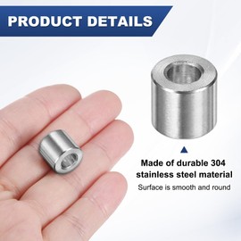 M METERXITY 8PCS M6 304 Stainless Steel Spacers 6mm ID x 12mm OD x 10mm l Metal Screw Standoff Bushing Plain Finish Round Spacer 304 Stainless Steel for Screws Bolts Silver