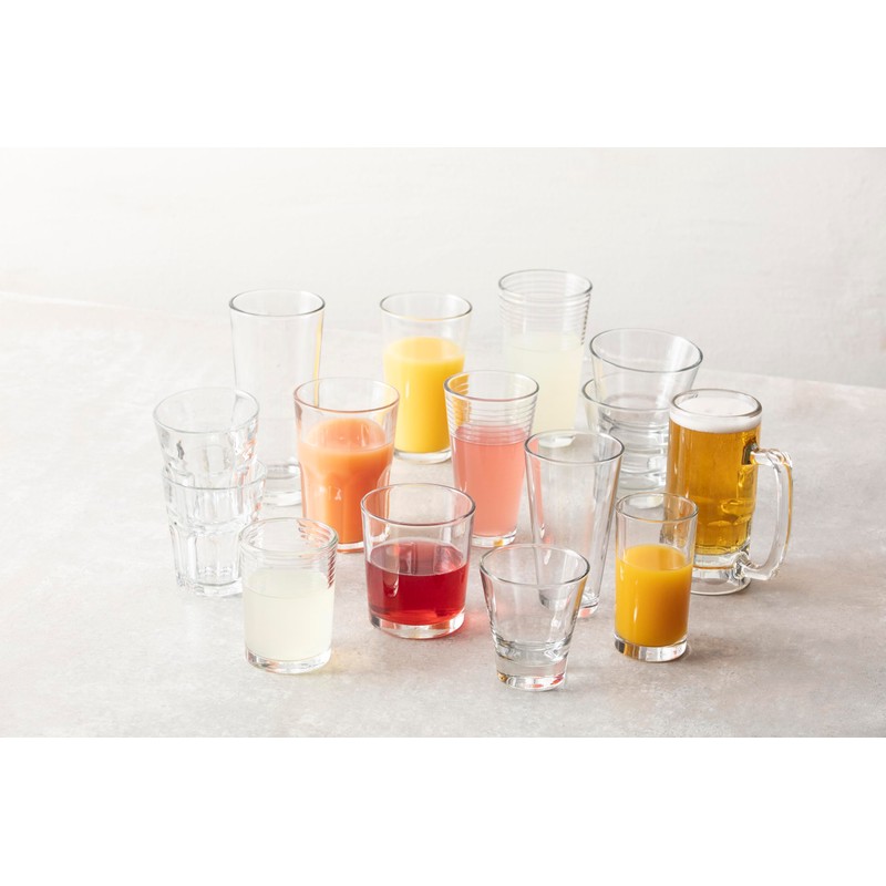 Fortessa Basics Arcade Beverage Everyday Glass, 14.25 Ounce, Set of