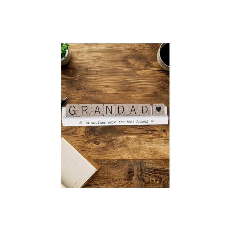Wooden Scrabble Tiles Decoration, 'Grandad is Another Word for Best