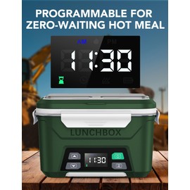 EAST OAK Cordless Electric Lunch Box for Adults, Dark Green, 2-Layer