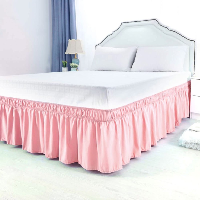 PiccoCasa Elasticated Bed Skirt Ruffled Bed Base Wrap Around Bed