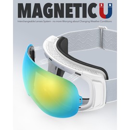 findway Pro Ski Goggles OTG for Women Men Adult Youth [Anti-Fog&Scratch] Over Glasses Magnetic Snow Goggles-Interchangeable Lens,100% UV400 Protection Snowboard Goggles