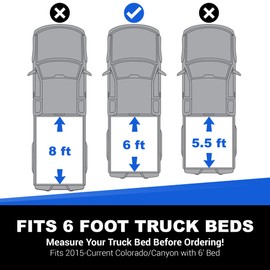 TACTIK Roll-Up Soft Vinyl Truck Bed Tonneau Cover - Fits Chevy Colorado & GMC Canyon 2015-2023 with 6' Short Bed