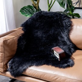 Miulee Faux Fur Rug Fluffy Soft Warm Modern Floor Mat Sofa Mat Faux Fur Deco Fur Irregular Bed Mat Wool Longhair Optics Cosy