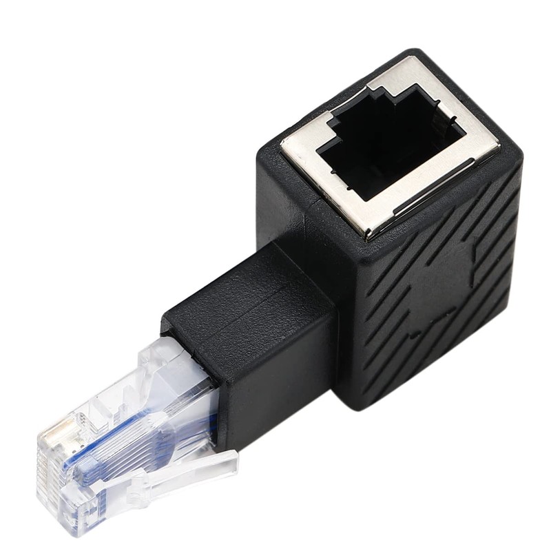 Greluma 2PCS 90 Degree Ethernet Adapter Left Right Angled RJ45
