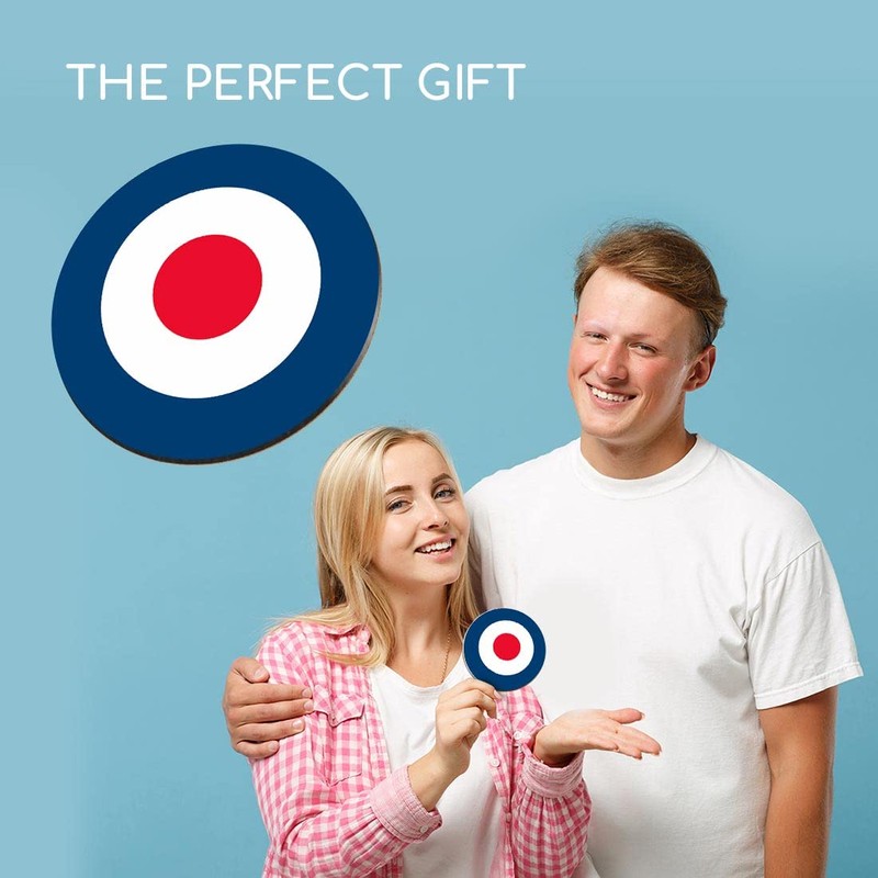 1 x Round Coaster - RAF Roundel Symbol Mod Retro