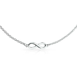 Multi Infinity Love Knot Anklet Ankle Bracelet Link Chain 925 Sterling Silver Adjustable 9 to 10 Inch Extender