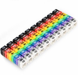 Yankok Clip-On Cable Marker 1.5/2.5/4.0/6.0mm², for 2.0-7.0mm Cables Color Coded Imprint with 0-9 (2.5mm²)