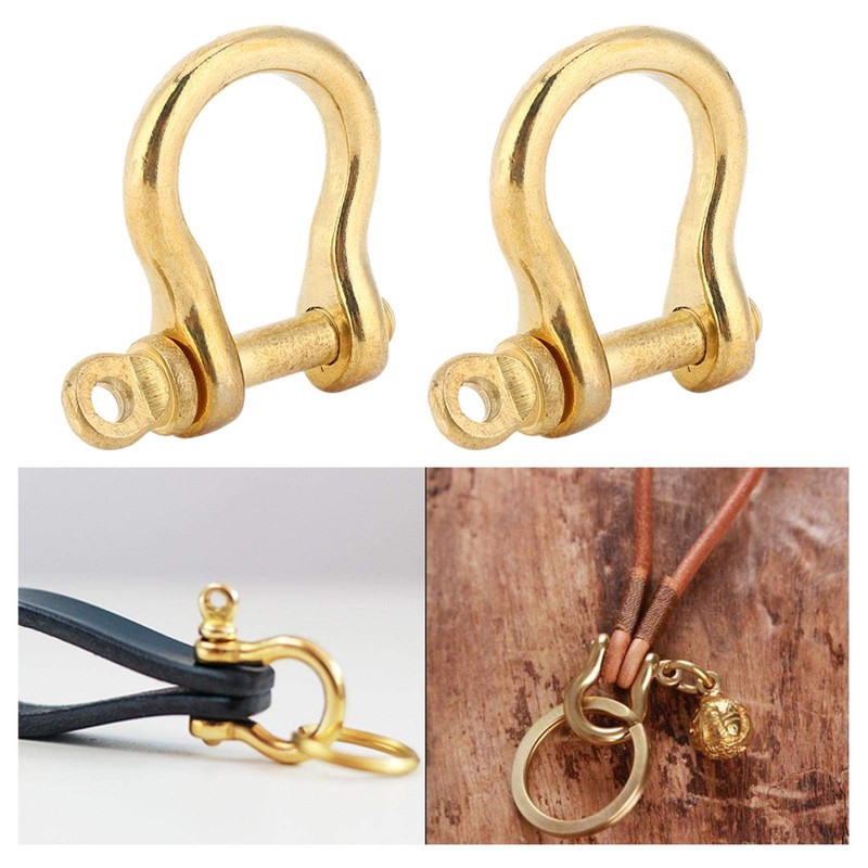 2 Set Anchor Shackles Pure Brass U-Type Chain Shackle Screw