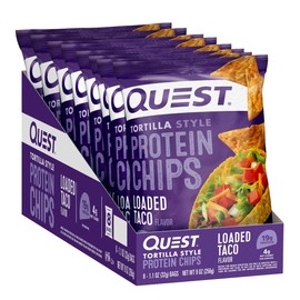 Quest Nutrition Tortilla Style Protein Chips, Loaded Taco, Low Carb, Gluten Free, Baked, 1.1 Ounce (Pack of 8)