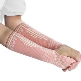ZONADAH Arm Guard Pair, Pink Forearm Sleeves with Wrist Support, Breathable Sports Wristbands Protection Pads for Volleyball Training Size S