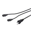 Monoprice Power Cord Splitter - NEMA 5-15P to 2X IEC