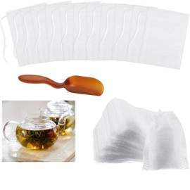 300Pcs Tea Bags Empty, Empty Tea Bags, Empty Tea Bags for Loose Tea, Tea Filter Bags, Disposable Tea Bags, Plastic Tea Shovel for Loose Tea and Coffee