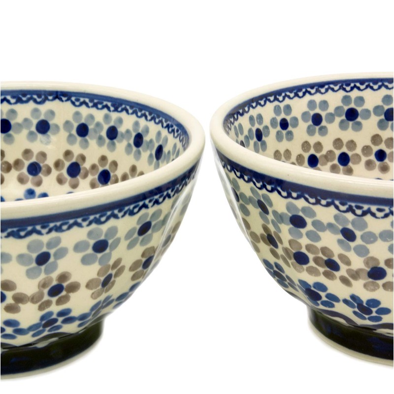 Bunzlauer Multi-Purpose Bowls 13.5 cm Ribbed Set of 2 (Leonie