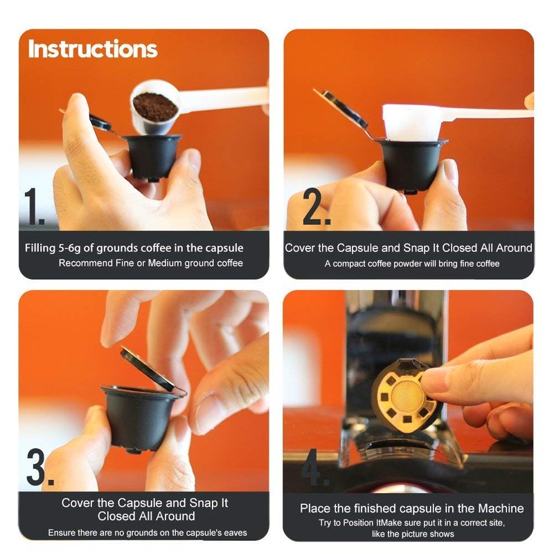 Refillable Coffee Capsule Reusable Pod Stainless Steel Coffee Filter for