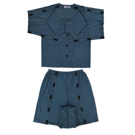 [Tosiyoi] Nursing Clothing Nursing Pajamas, Men's, Women's, Up, 95% Cotton, Short Sleeve, Front Opening, Top and Bottom Set, For Elderly, Easy to Put on and Take off, Velcro Closure, Postoperative