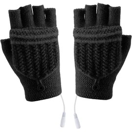 Unisex Women's & Men's USB Heated Gloves Mitten Winter Hands Warm Laptop Gloves Fingerless Gloves Heating Knitting Hands Warmer