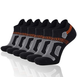 Heatuff Mens Athletic Ankle Socks Moisture Wicking Cushion Running Low Cut Sock 6 Pack