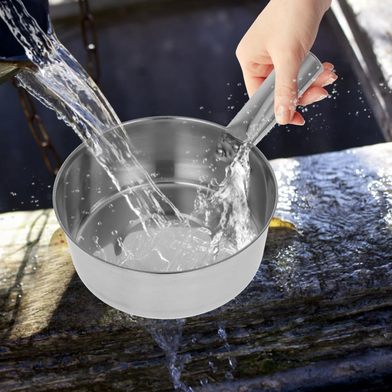 Hemobllo Stainless Steel Water Ladle Thickened Cooking Scoop with Long