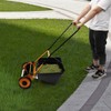14" Hand Push Lawn Mower, 2-in-1 Portable Push Lawn Mower