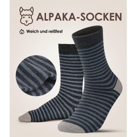 FORVEVO 4 Pairs of Alpaca Socks Men Women Warm Wool Socks Thermal Winter Socks with Alpaca Wool for Cold Weather, Multicoloured 03, 43 - 46