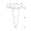 QCAA Stainless Steel Extra Heavy Tee Hinge, 6" x 2.5mm,
