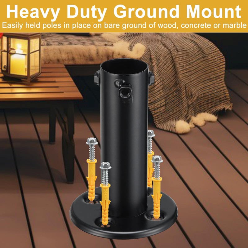 String Light Poles for Outside Deck 2 Pack 8FTHeavy Duty